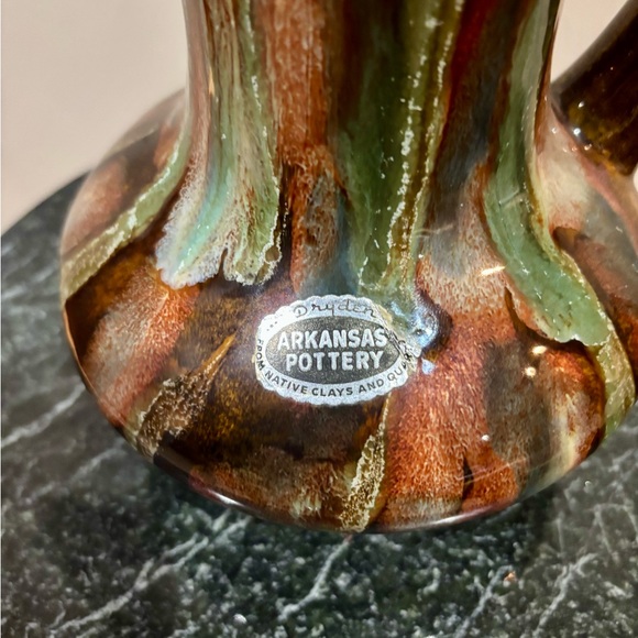 Arkansas Made Drip Glaze Ceramic Pitcher - Picture 3 of 7